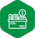 Financial services desk icon