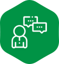 Person with speech bubbles icon